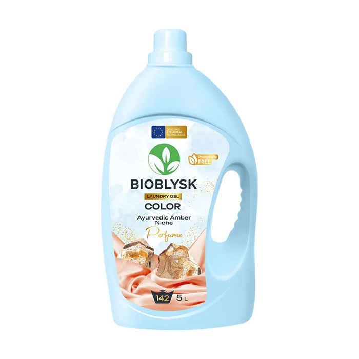 Парфумований гель для прання BioBlysk Color &amp; Ayurvedic Amber Niche Perfume, 142 цикли прання, 5 л